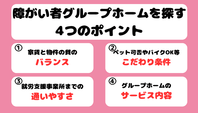 障がい者グループを選ぶポイント